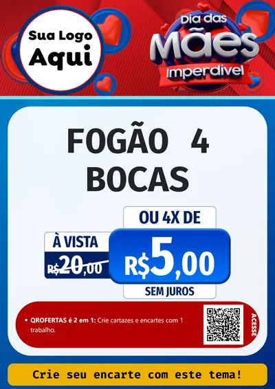 Modelo de Cartaz para Cartaz A4 Vertical com o tema Dia Das Mães Imperdível para Móveis e Eletro