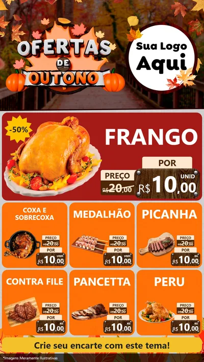 Modelo de Rede Social para Stories com o tema Ofertas de Outono para Assados