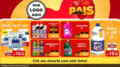 Modelo de TV para TV Horizontal com o tema Mês Dos Pais para Produtos de Limpeza