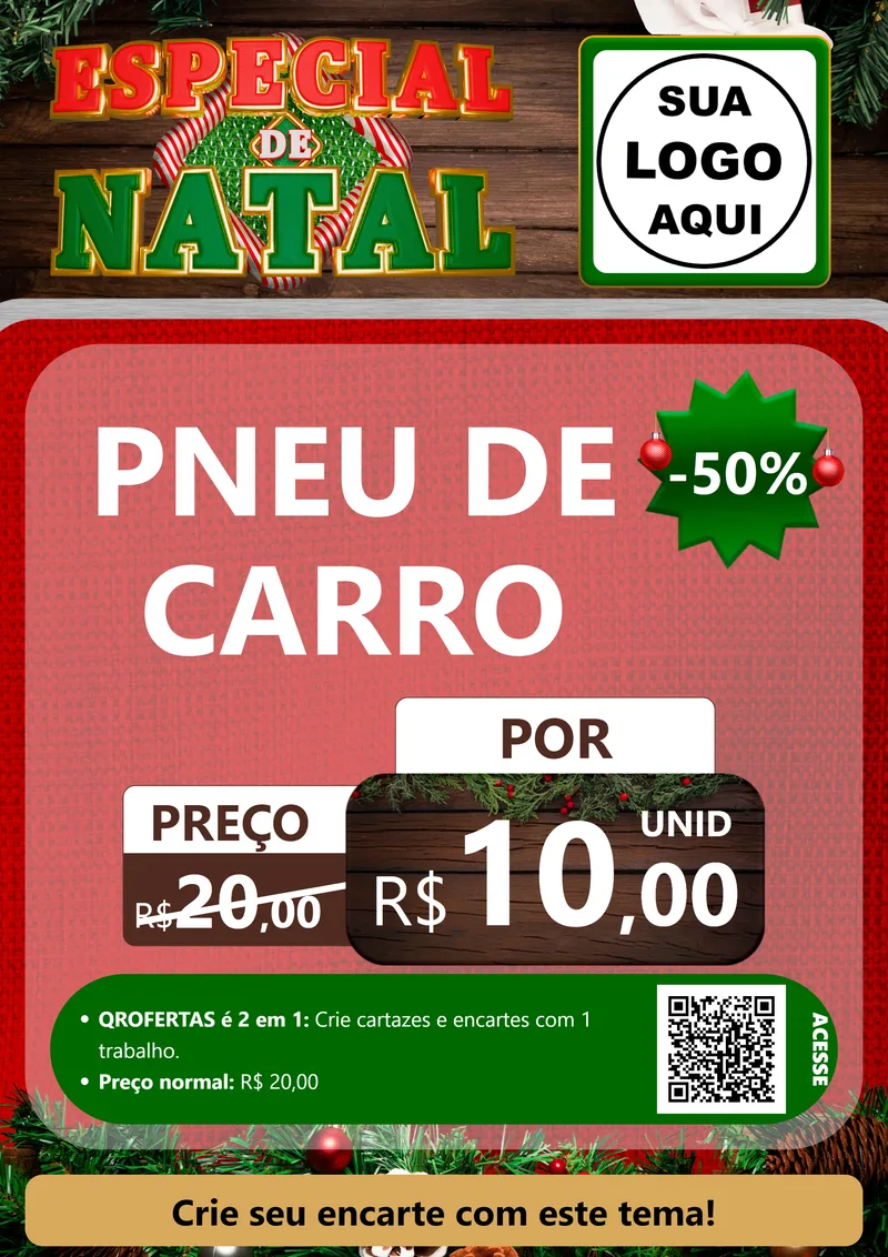 Modelo de Cartaz para Cartaz A4 Vertical com o tema Especial de Natal para Auto peças