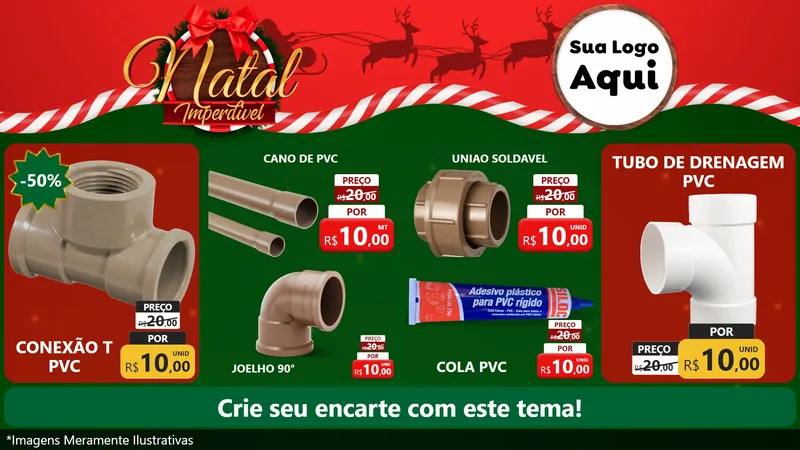 Modelo de TV para TV Horizontal com o tema Natal Imperdível para Tubos e conexões