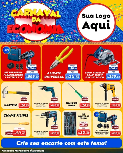 Modelo de Rede Social para Feed Instagram com o tema Carnaval da Economia para Maquinas e Ferramentas