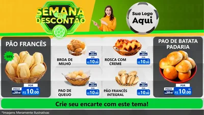 Modelo de TV para TV Horizontal com o tema Semana de Descontão - Copa para Padaria