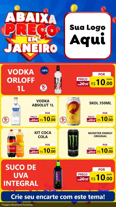 Modelo de TV para TV Vertical com o tema Abaixa Preço em Janeiro para Distribuidora de bebidas