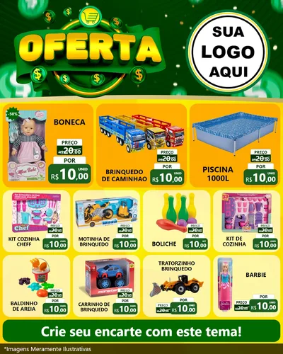 Modelo de Rede Social para Feed Instagram com o tema Oferta para Brinquedos