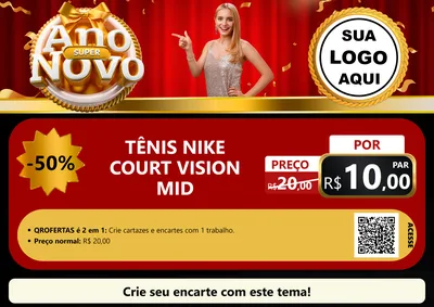 Modelo de Cartaz para Cartaz A4 Horizontal com o tema Super Ano Novo para Calçados