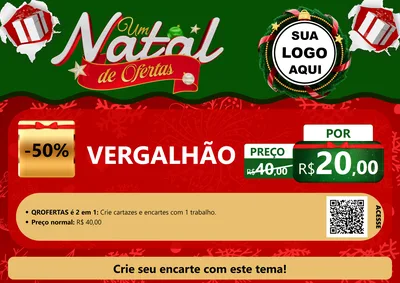 Modelo de Cartaz para Cartaz A4 Horizontal com o tema Um Natal de Ofertas para Ferragens