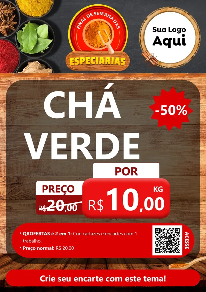 Modelo de Cartaz para Cartaz A4 Vertical com o tema Final de Semana das Especiarias para Produtos Naturais