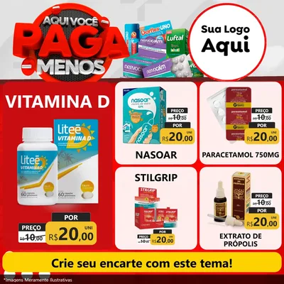 Modelo de Rede Social para Feed Facebook com o tema Aqui você paga menos para Farmácia