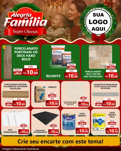 Modelo de Rede Social para Feed Instagram com o tema Alegria Em Família - Super Ofertas para Pisos e revestimentos