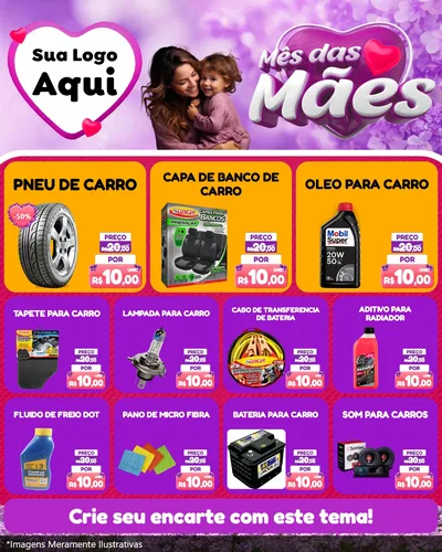 Modelo de Rede Social para Feed Instagram com o tema Mês das Mães para Auto peças