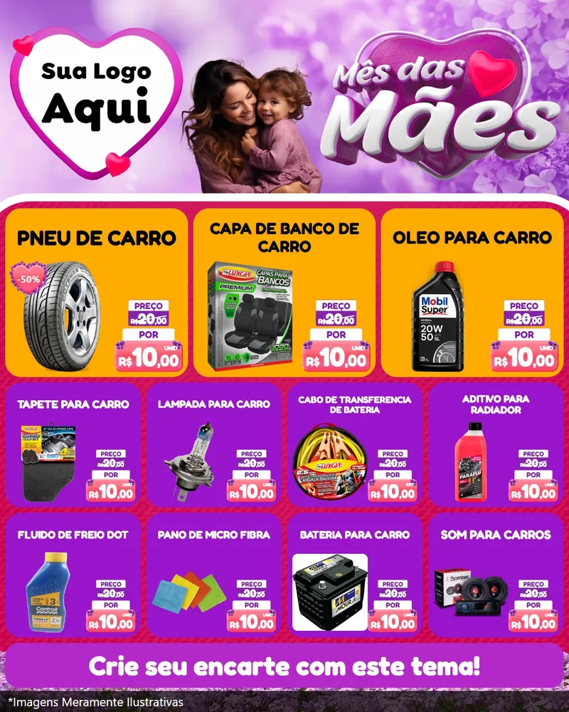Modelo de Rede Social para Feed Instagram com o tema Mês das Mães para Auto peças