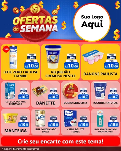 Modelo de Rede Social para Feed Instagram com o tema Ofertas Da Semana para Frios e Laticínios