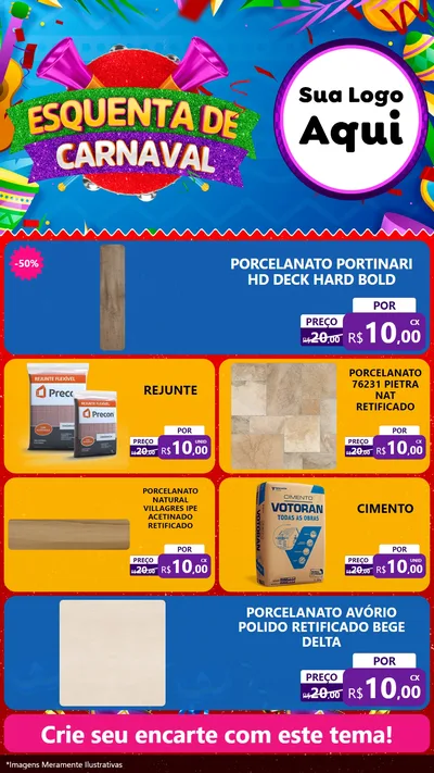 Modelo de TV para TV Vertical com o tema Esquenta de Carnaval para Pisos e revestimentos