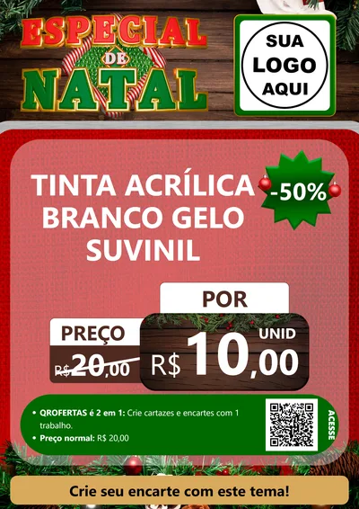 Modelo de Cartaz para Cartaz A4 Vertical com o tema Especial de Natal para Tintas e Ferramentas