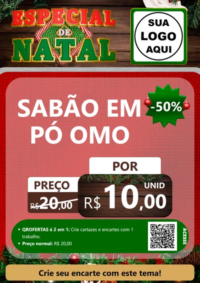 Modelo de Cartaz para Cartaz A4 Vertical com o tema Especial de Natal para Produtos de Limpeza