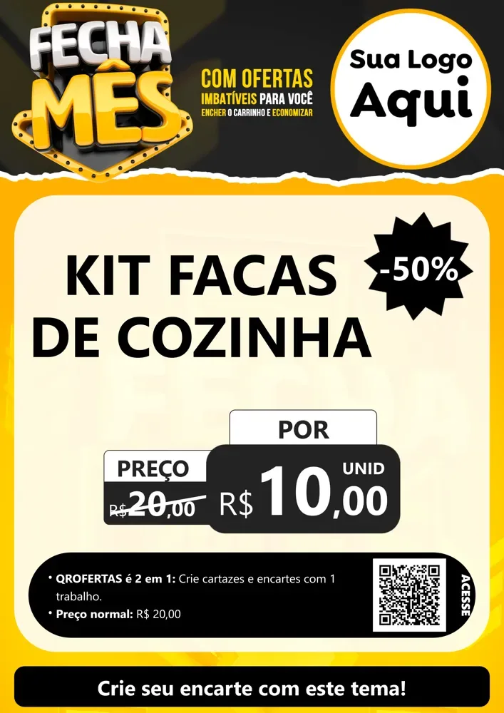 Modelo de Cartaz para Cartaz A4 Vertical com o tema Fecha Mês para Utilidades Domésticas