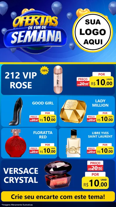 Modelo de TV para TV Vertical com o tema Ofertas de Fim de Semana para Perfumes