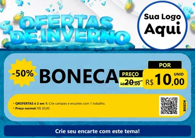 Modelo de Cartaz para Cartaz A4 Horizontal com o tema Ofertas de Inverno para Brinquedos