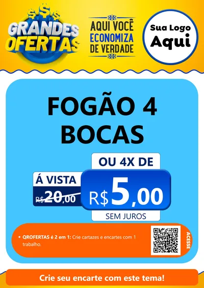 Modelo de Cartaz para Cartaz A4 Vertical com o tema Grandes Ofertas para Móveis e Eletro