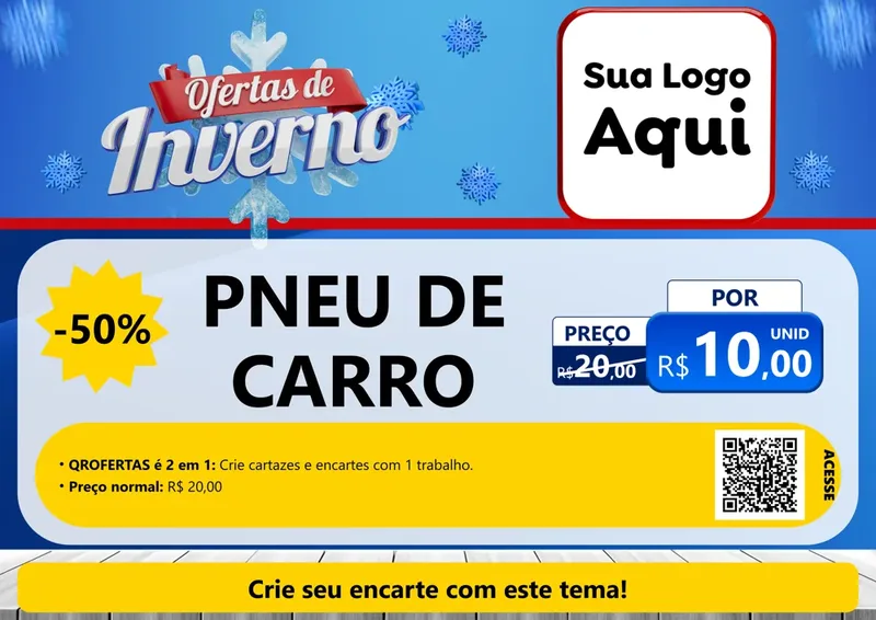 Modelo de Cartaz para Cartaz A4 Horizontal com o tema Ofertas de Inverno para Auto peças