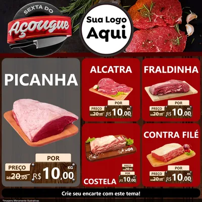 Modelo de Rede Social para Feed Facebook com o tema Sexta do Açougue para Açougue