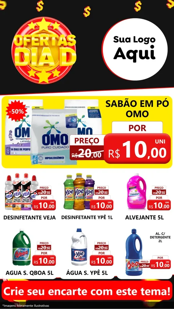 Modelo de Rede Social para Stories com o tema Dia D para Produtos de Limpeza