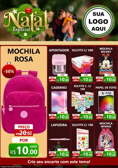 Modelo de Encarte para Encarte A4 Vertical com o tema Natal Especial para Papelaria