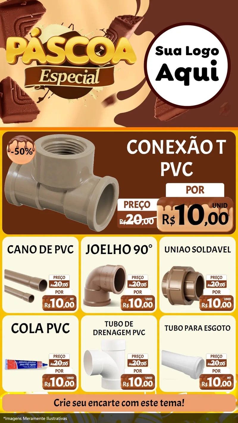 Modelo de Rede Social para Stories com o tema Páscoa Especial para Tubos e conexões