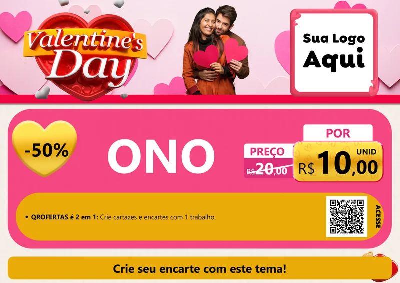 Modelo de Cartaz para Cartaz A4 Horizontal com o tema Valentine's Day para Óticas