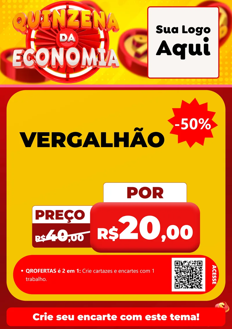 Modelo de Cartaz para Cartaz A4 Vertical com o tema Quinzena Da Economia para Ferragens