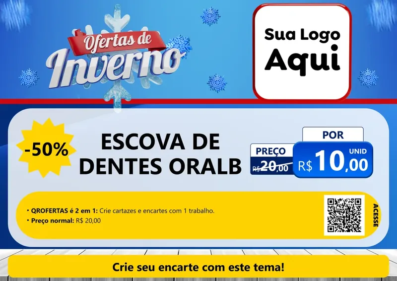 Modelo de Cartaz para Cartaz A4 Horizontal com o tema Ofertas de Inverno para Higiene Pessoal