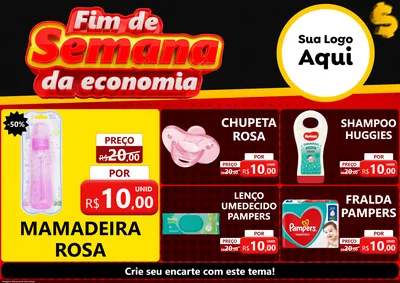Modelo de Encarte para Encarte A4 Horizontal com o tema Fim de Semana da Economia para Bebês