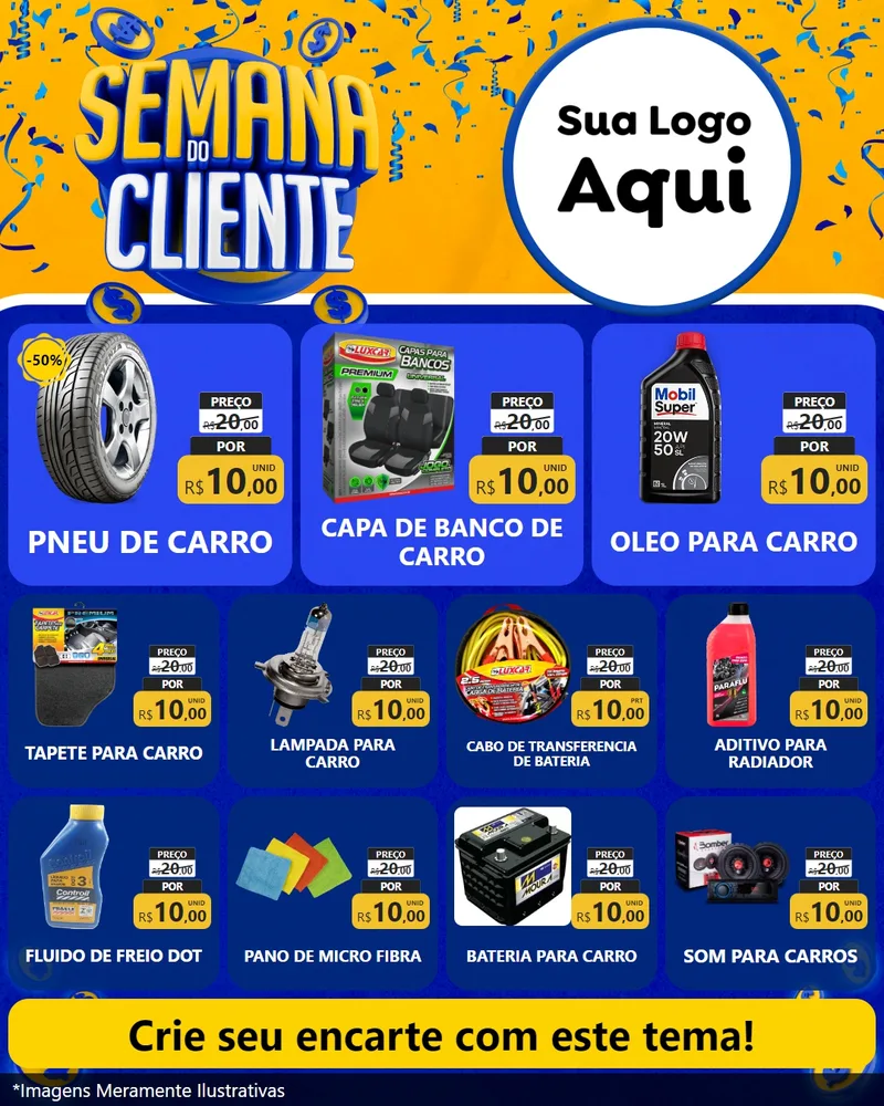 Modelo de Rede Social para Feed Instagram com o tema Semana do Cliente para Auto peças