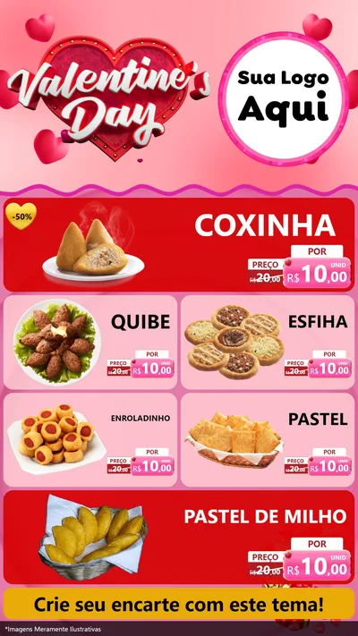 Modelo de TV para TV Vertical com o tema Valentine's Day para Salgadaria