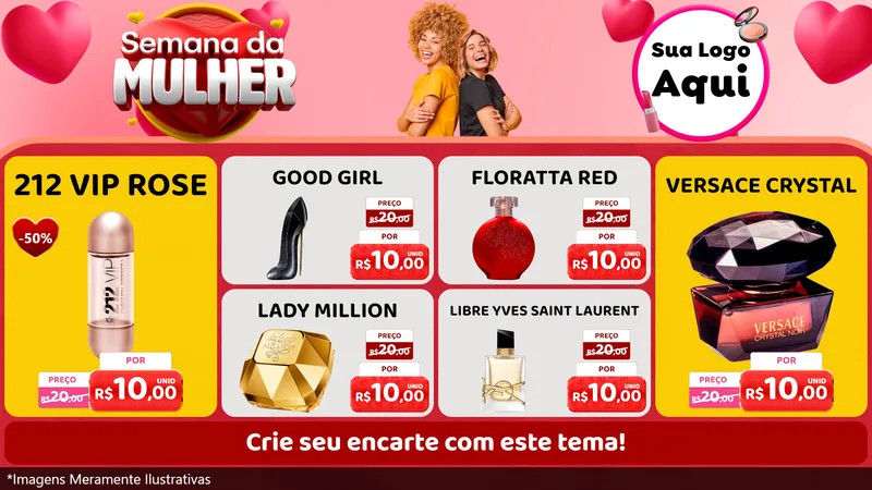 Modelo de TV para TV Horizontal com o tema Semana da Mulher para Perfumes