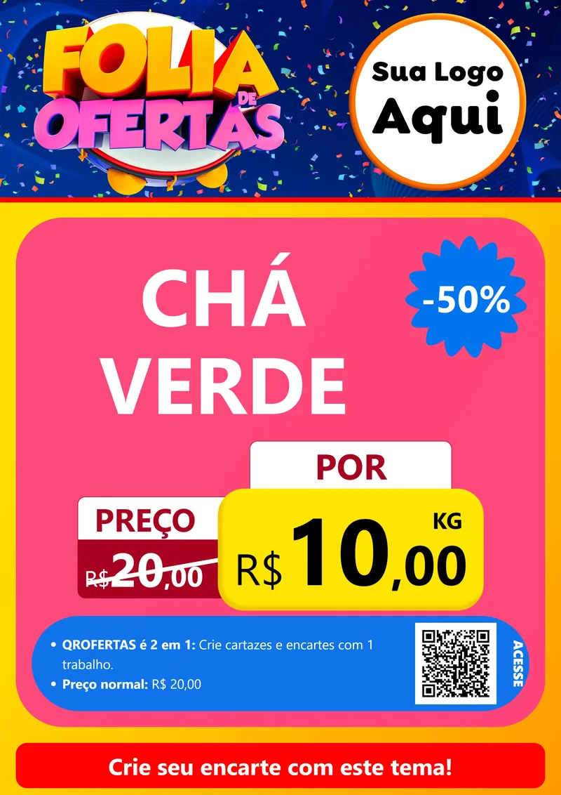 Modelo de Cartaz para Cartaz A4 Vertical com o tema Folia de Ofertas para Produtos Naturais