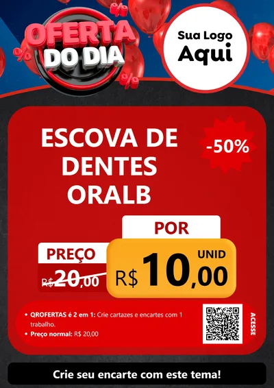 Modelo de Cartaz para Cartaz A4 Vertical com o tema Oferta do Dia para Higiene Pessoal