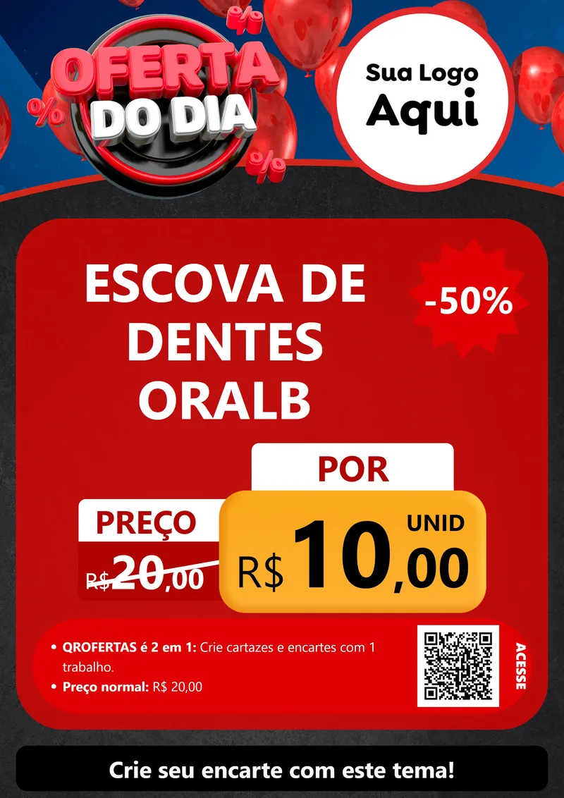 Modelo de Cartaz para Cartaz A4 Vertical com o tema Oferta do Dia para Higiene Pessoal