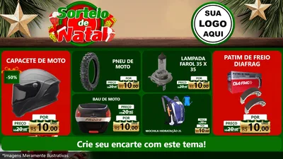 Modelo de TV para TV Horizontal com o tema Sorteio de Natal para Moto peças