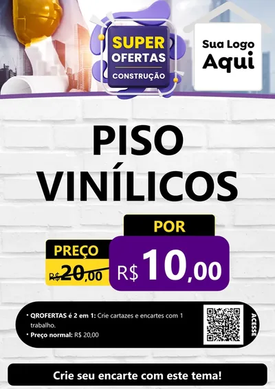 Modelo de Cartaz para Cartaz A4 Vertical com o tema Super Ofertas - Construção para Material para Construção