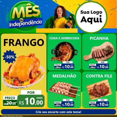 Modelo de Rede Social para Feed Facebook com o tema Mês da Independência para Assados