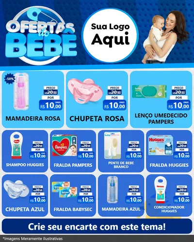 Modelo de Rede Social para Feed Instagram com o tema Ofertas do Bebê para Bebês