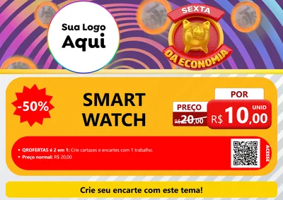 Modelo de Cartaz para Cartaz A4 Horizontal com o tema Sexta da Economia para Informática