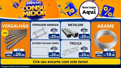 Modelo de TV para TV Horizontal com o tema Mês do Consumidor para Ferragens