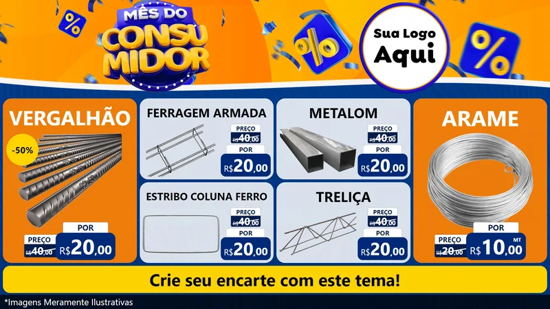 Modelo de TV para TV Horizontal com o tema Mês do Consumidor para Ferragens