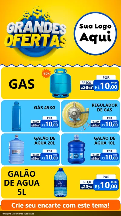 Modelo de TV para TV Vertical com o tema Grandes Ofertas para Água e gás