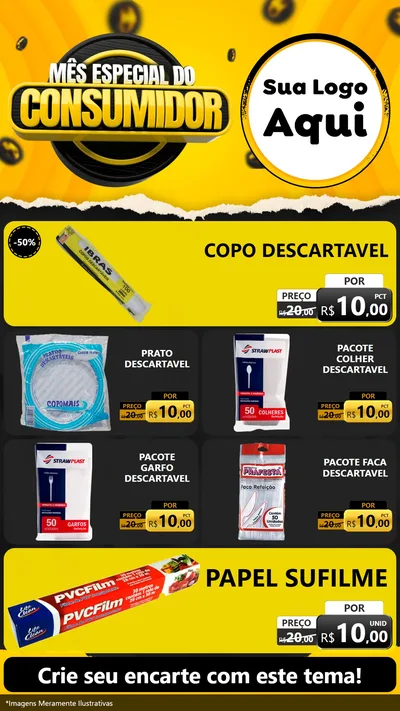Modelo de TV para TV Vertical com o tema Mês Especial do Consumidor para Embalagens