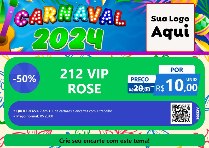 Modelo de Cartaz para Cartaz A4 Horizontal com o tema Carnaval 2027 para Perfumes