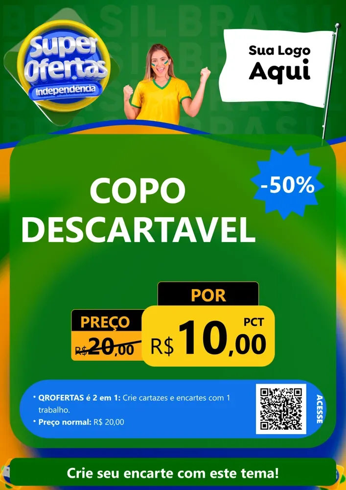 Modelo de Cartaz para Cartaz A4 Vertical com o tema Super Ofertas de Independência para Embalagens